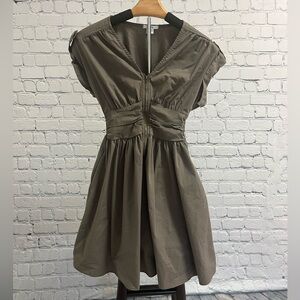 Bar III cap sleeve zip front dress size S